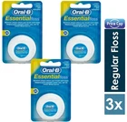 3 x Oral B Floss Essential Regular Floss | Dental Unwaxed Floss