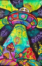 Aliens & Mushrooms by Dean Russo Mini Poster 11" x 17"