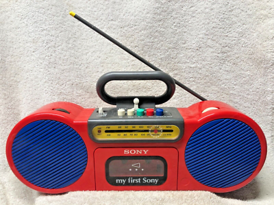 MY FIRST SONY BOOMBOX vintage cfs-2020 am/fm radio cassette-corder