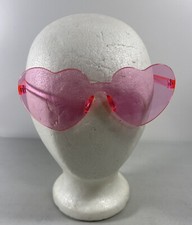 Pink Heart Shaped Fashion Wear Sunglasses Transparent Rimless Fun Holiday Dress