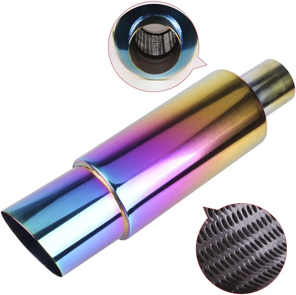 Silenciador JDM Neo punta quemada de escape de acero inoxidable Foto 2 de 4