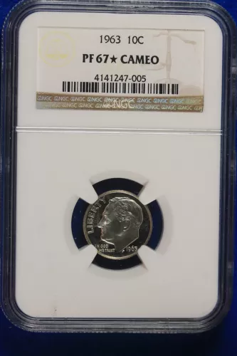 1963 NGC PROOF 67 * Cameo Roosevelt Dime!!! #B8936