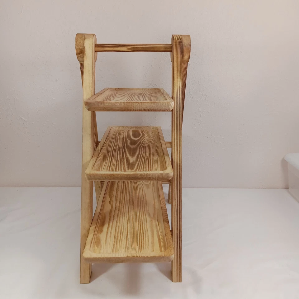 Bambú 3 Niveles Contador Estante Cocina Cupcakes Soporte Comedor Decoración del Hogar BOHO Foto 3 de 4