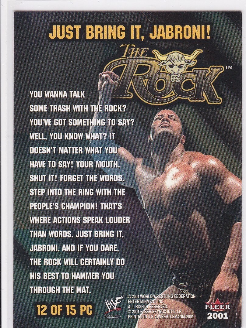 THE ROCK The People's Champion WWF Wrestling Card Dwayne Johnson