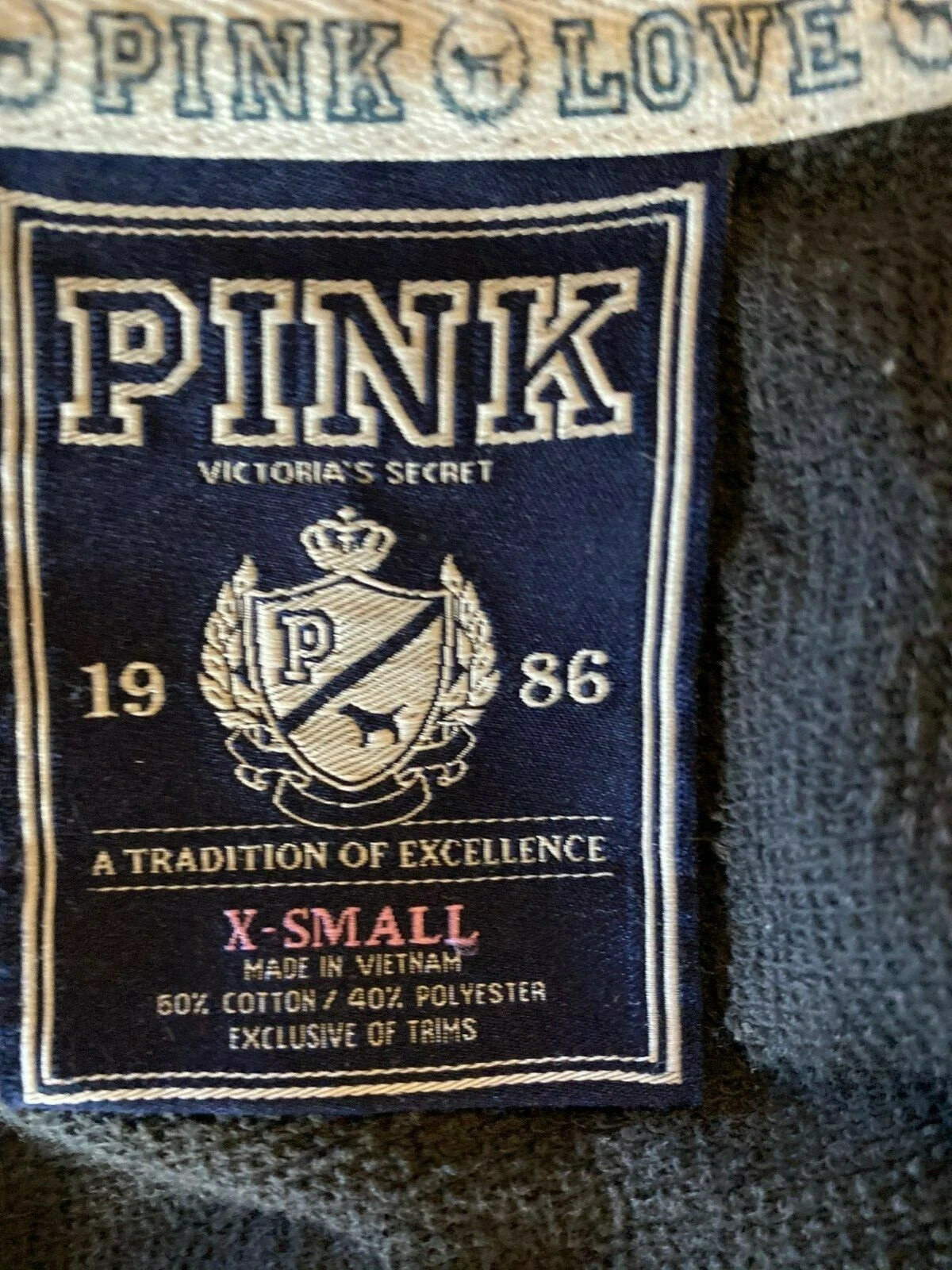 UNDERCOVER Victoria's Secret PINK X SMALL Full Zip Hoodie Sweatshirt FREE HUGS