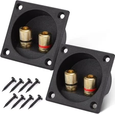 American Terminal 2PCS 2.2 Inch Square 2-Way Speaker Box Terminal Cup Binding