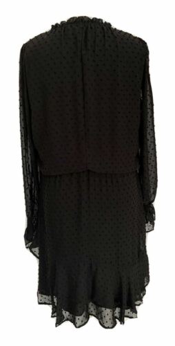 STUDIO BADGLEY MISCHKA Black Chiffon/Sheer 'Dobby Spot' Lined Dress Size M 10/12 - Picture 9 of 10