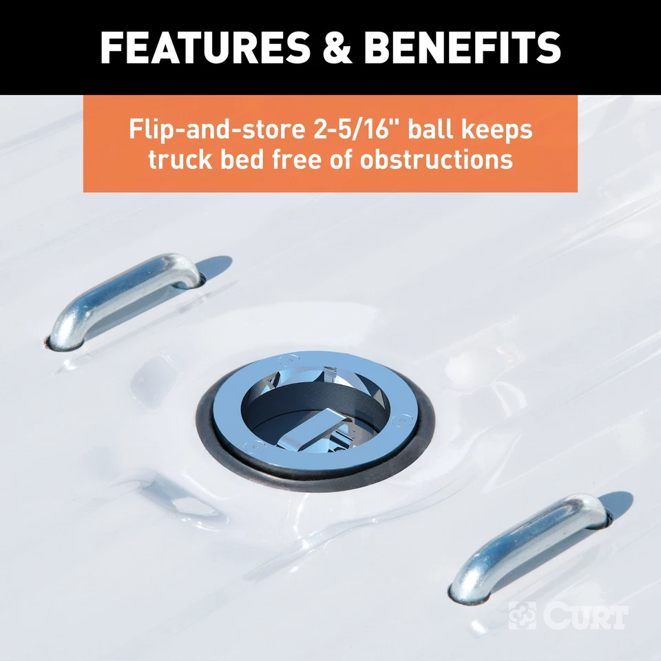 Enganche de cuello de cisne CURT para Chevrolet K1500 1988-1999, 30 k, bola de 2-5/16" (soportes) Foto 4 de 4