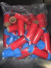 25pc 1" x 2.5" red firework kraft tube W/ plastic Plugs HQ TUBE PYROTECHNICS
