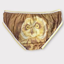 VTG 60s 70s Panties Womens Medium Sears Tiger Owl on Bottom NEW NOS Nylon Bikini