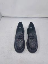 BP Shilo Platform Black Sparkle Glitter Lug Loafer Size US 8.5 WOMENS New