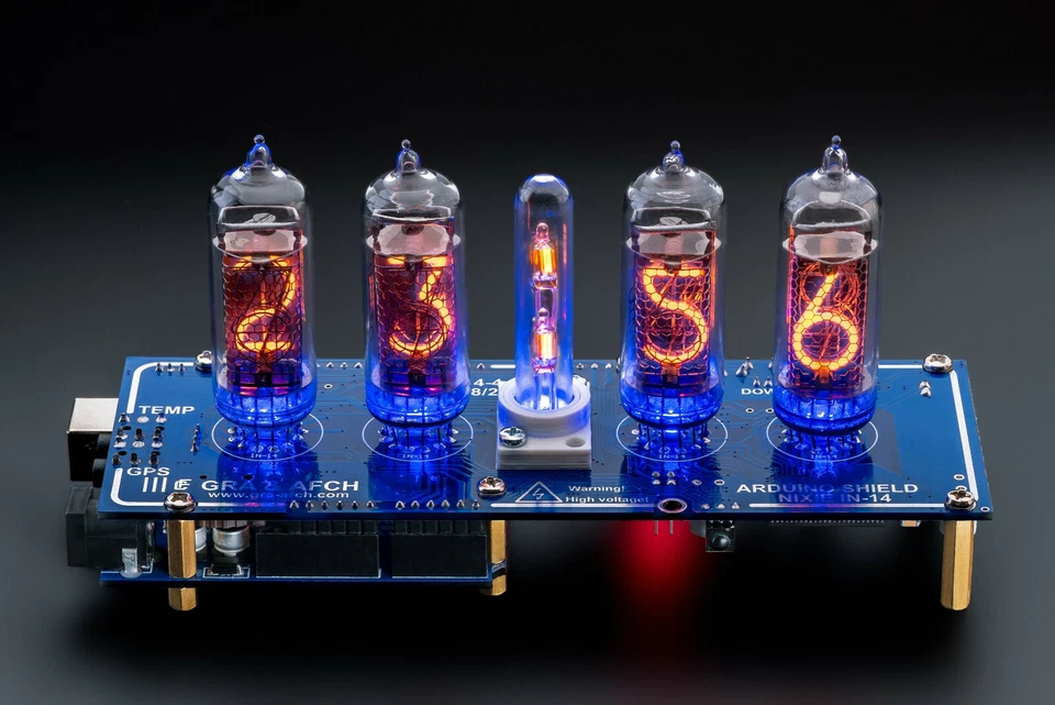 IN-14 Arduino Shield NCS314-4 Nixie Tubes Clock [ Remote] 12/24H Slot Machine - Image 4 of 4