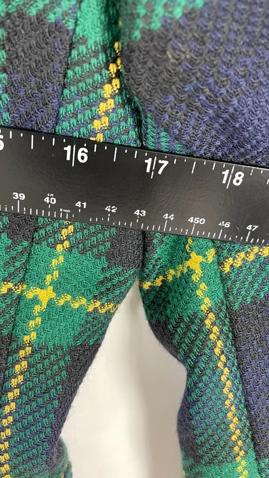Vintage Kasper For A.S.L. Blazer Size Medium Green Blue Wool Jacket Plaid Sz 4. - Image 3 of 4