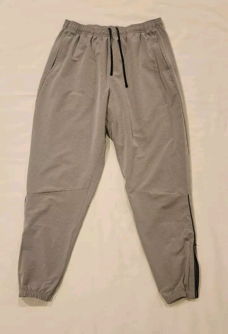 Nike Men's Dri-Fit Gray Ankle Zip Drawstring Joggers Athletic Pants! XL