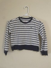 Vineyard Vines XS 5-6 Kid's Striped Terry Cloth Sweater Top Blue White