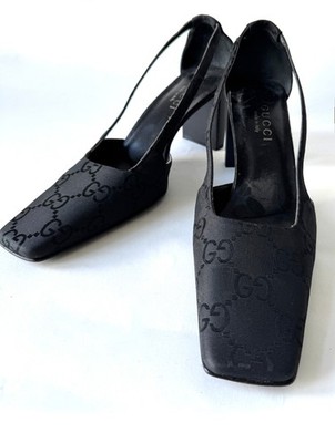 GUCCI GG Sandale Pumps GG Muster schwarz  39 Vintage