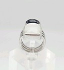 M India Sterling Silver 9.39ct Checkerboard Crystal Quartz & Onyx Ring Size 7 — photo 3