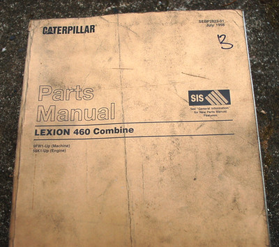 Caterpillar Lexion 460 Combine Harvester Parts Manual Book spare list CAT 1998
