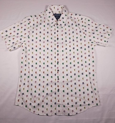Section 119 Grateful Dead Dancing Bears Button Down Shirt White Mens XL 2023 NEW