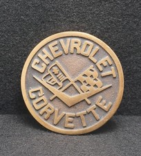 WA05161 VINTAGE 1970s  CHEVROLET CORVETTE  UB SOLID BRONZE BELT BUCKLE