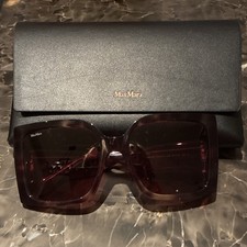 Max Mara Oversized Square Women's Sunglasses Dark Brown Plastic Frame
