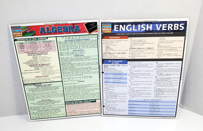 Quick Study Academic ALGEBRA and ENGLISH VERBS Set of 2
