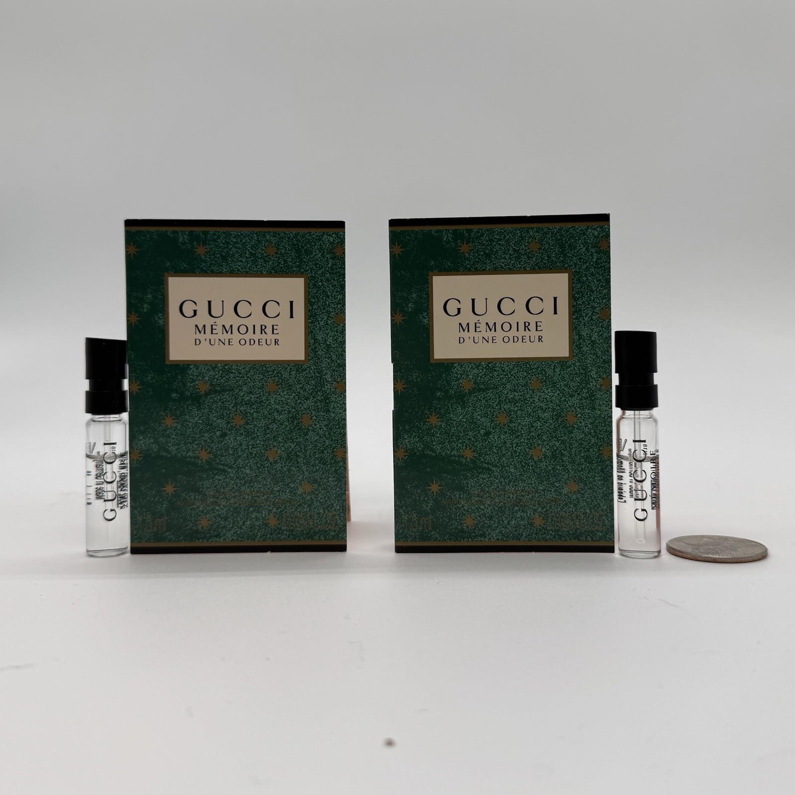 2 X Gucci MEMOIRE D'UNE ODEUR Eau de Parfum .05oz/1.5ml Samples DISCONTINUED