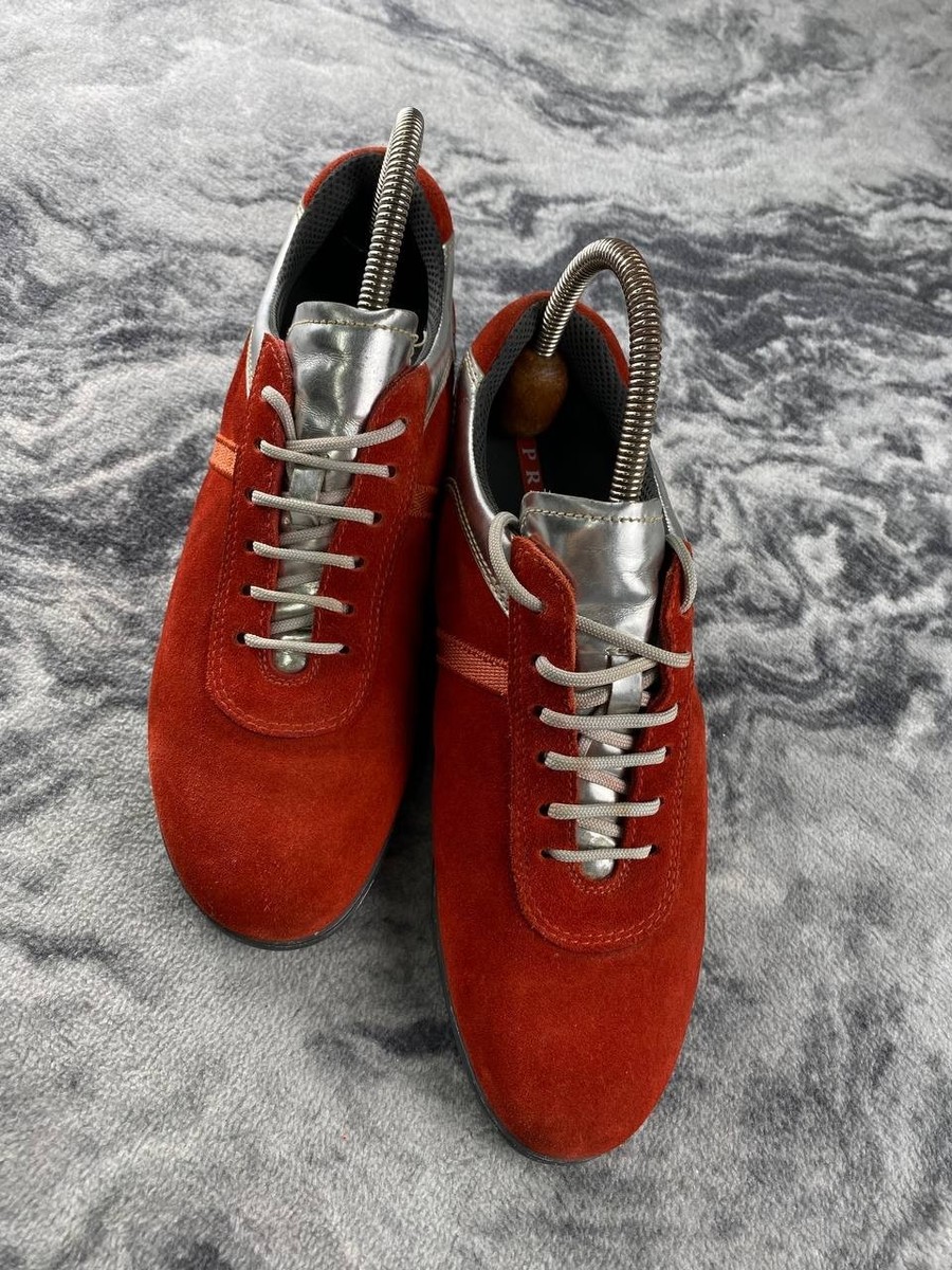 Prada Sport Suede Colorblock Pattern Athletic Sneakers Women Size