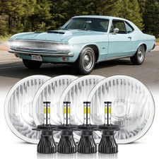 For 1966 Ford Thunderbird 4pcs 5.75 5-34 Black Led Headlight Hilo Beam Bulbs