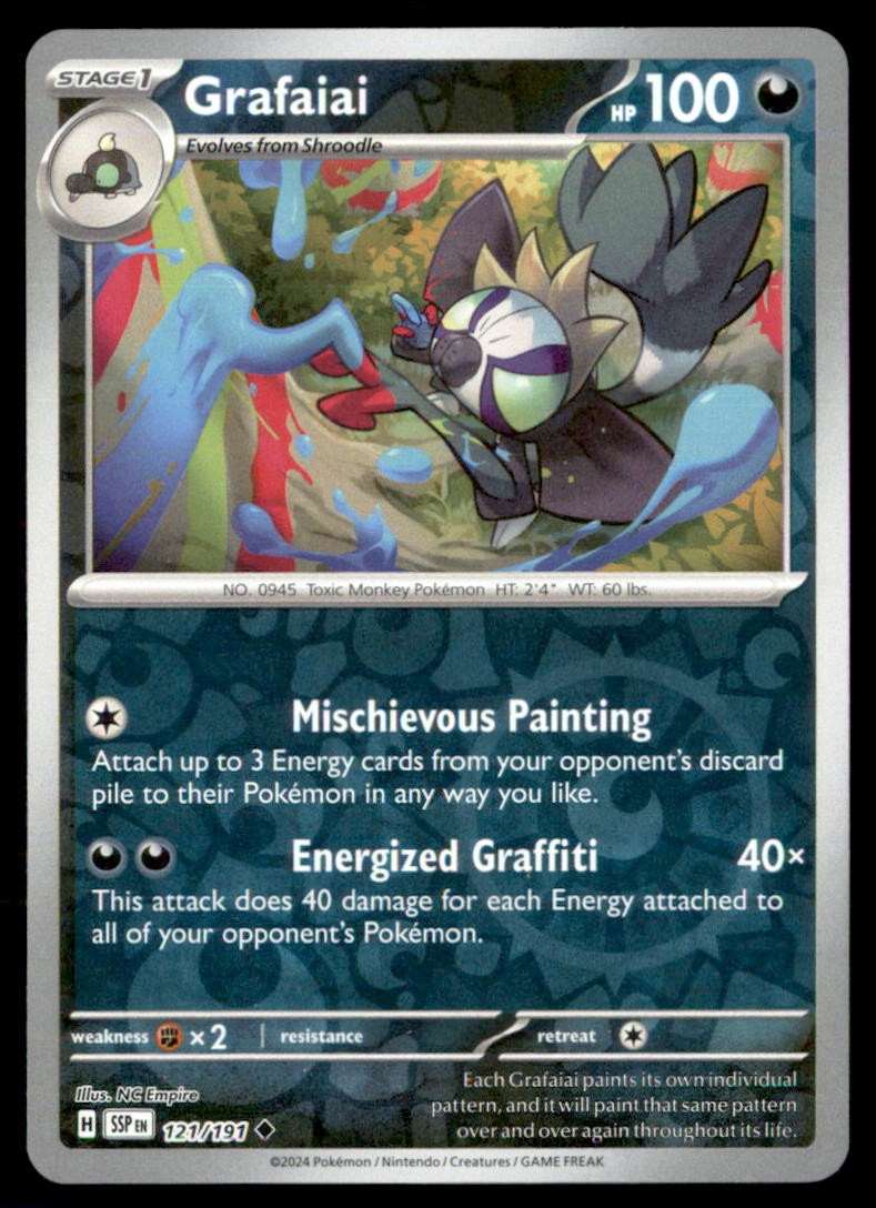 Pokemon Grafaiai 121/191 Surging Sparks 2 Card Lot Reverse Holo