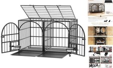 42 inch Heavy Duty Metal Dog Crate Cage with Divider for 2 42in with Divider