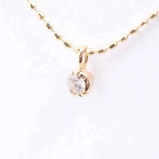 Agete Single Diamond Necklace K10 0.04ct agete