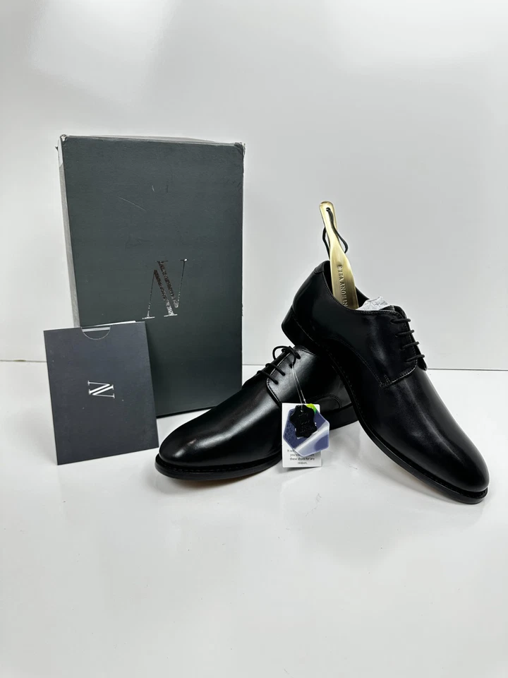 Zapatos de vestir Anthony Veer Truman Derby de cuero con cordones para hombre - negros, talla 10,5 Foto 3 de 4