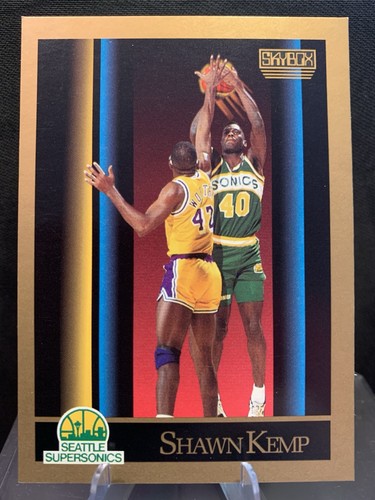 Shawn Kemp Rookie Lot – 1990 Fleer, Hoops, SkyBox + Bonus Isaiah Rider Card - Picture 2 of 9