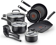 T-fal Signature Nonstick Cookware Set 12 Piece, Oven Broiler Safe 12-Piece 