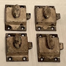 4 Vintage 1950 s Cabinet Latch Metal Part Cupboard Lock Hardware U.S.A