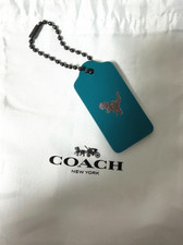 NEW COACH Rexy Stamped small Customized Hangtag Turquoise Color Rare Tracking