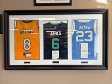 JORDAN KOBE LEBRON Upper Deck  PSA Custom GOAT Framed SIGNED Autographed Jerseys