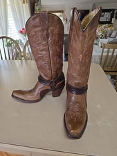 Corral Boots 1026 Size 9.5 M Ladies Saltillo Brown Leather Western Fixed Harness