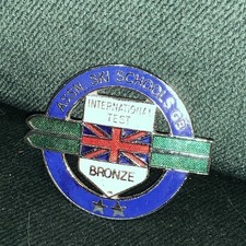 Vintage British Ski Schools Badge &ndash; International Test Bronze&ndash; Enamel Pin