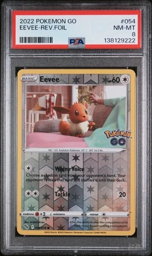 2022 POKEMON GO #054 EEVEE-REVERSE FOIL PSA 8