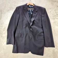 Jos A Bank Suit Jacket Mens 44 Long Black Wool Single Vent 2 Btn Business Formal