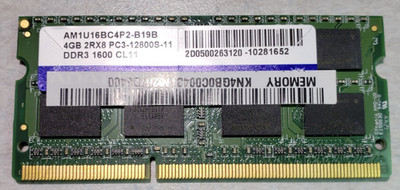 ADATA 4Gb 2Rx8, AM1U16BC4P2-B19B, PC3-12800S DDR3 RAM module