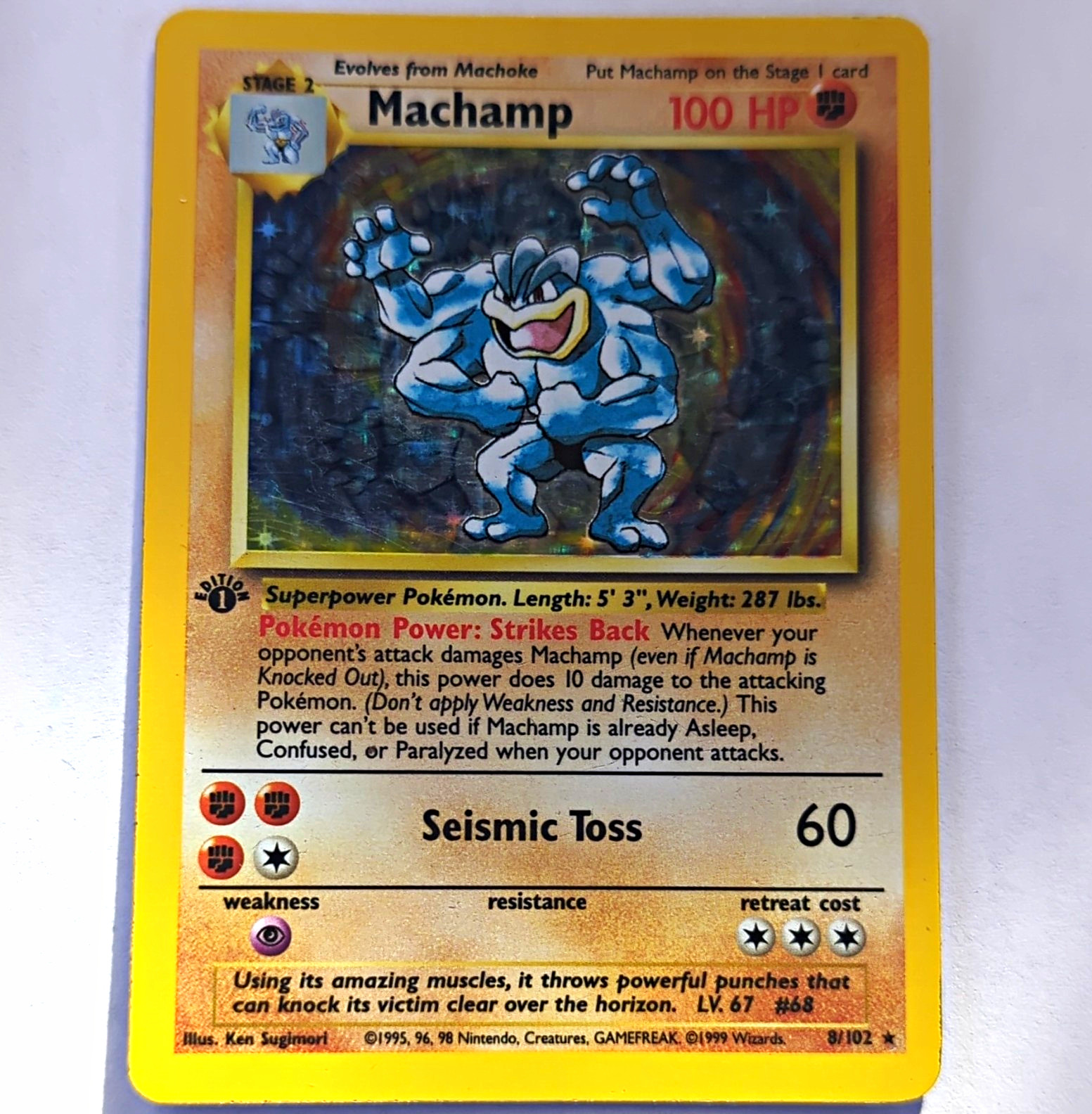 Wizards of the Coast Pokemon TCG Machamp Base Set 1st Ed Holo Rare 8/102 EN