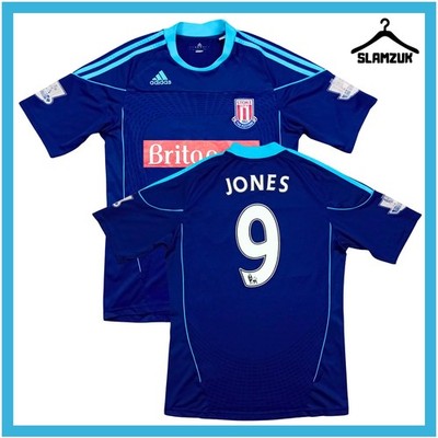 Stoke City Fußball Trikot Adidas Small Away Kit Jones #9 Trikot 2010 2011 GG43