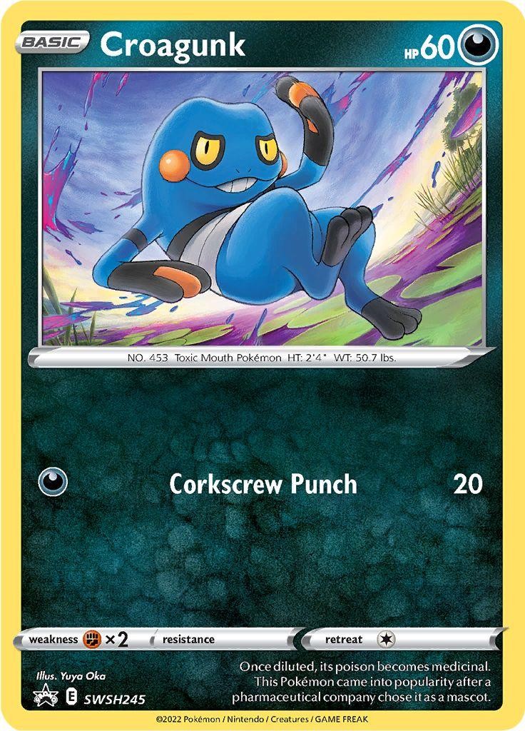 Pokémon TCG Croagunk Black Star Promo SWSH245 Holo Promo