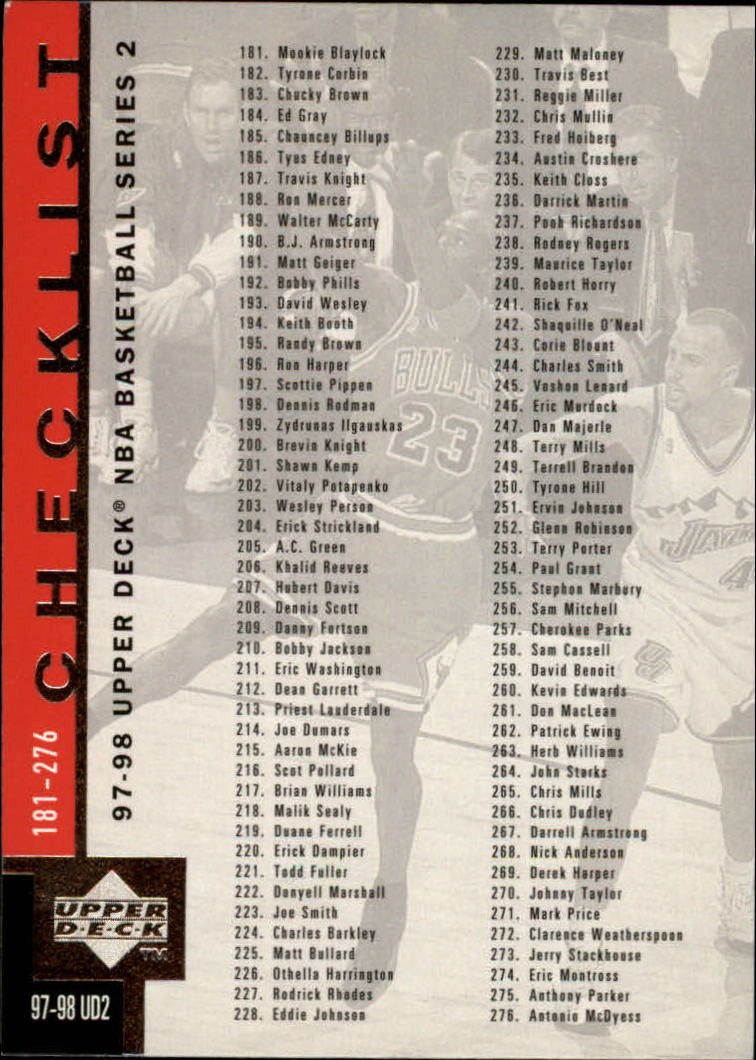 1997-98 Upper Deck #360 Checklist - BSK