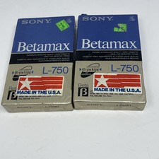 Sony Betamax L-750 Blank Recordable Beta Tapes Lot Of 2 Hi-Packing New Sealed