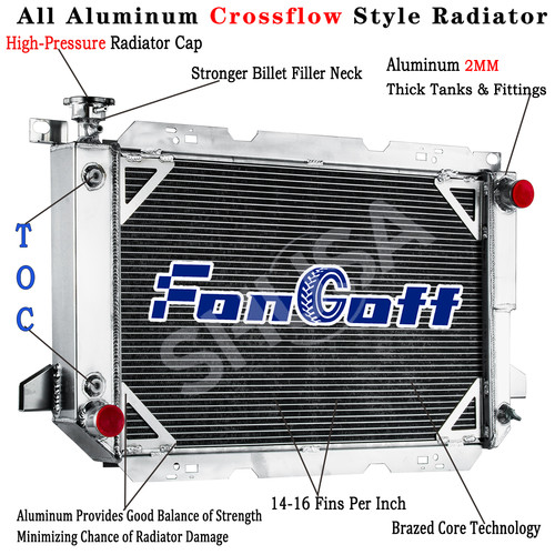 3 Row Aluminum Radiator For 85-1997 96 Ford Bronco F150 F250 F350 5.0L ...