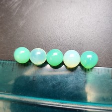 Lot Of 5 Multicolor Opalescent Aqua Vaseline Glass Uranium Marbles Uv Glow